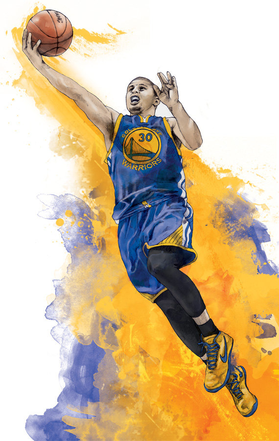 Stephen Curry, le MVP de la NBA, dessiné | Cult'n'Click
